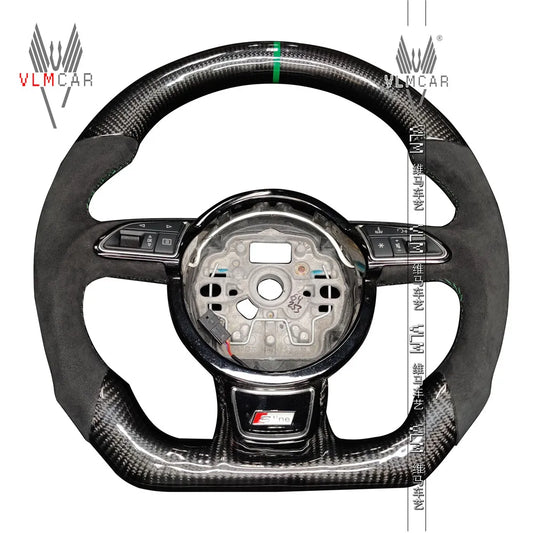 VLMCAR Carbon Fiber Steering Wheel Compatible For For Audi A1 A6 A7 Hand Made LED Performance Private Customization Car Handle