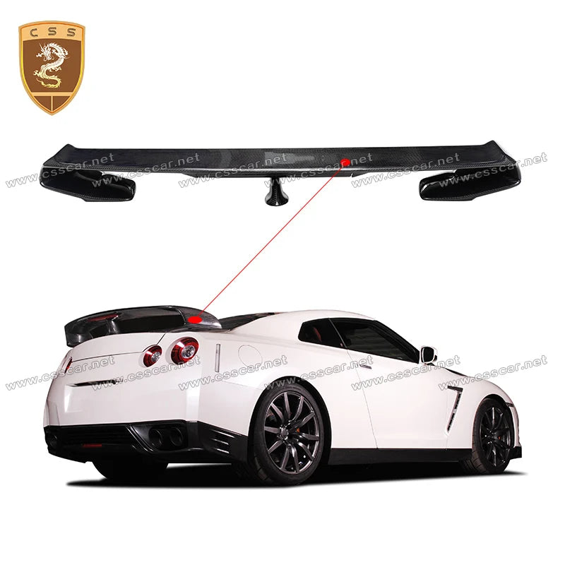 carbon fiber rear wing spoiler fit GTR GT-R R35 OEM style dry carbon car rear tail wings for nissan- car gtr r35 spoilers