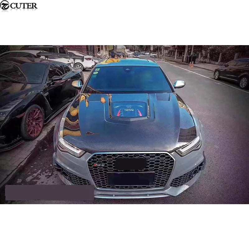 A6 C7 S6 Rs6 A7 S7 RS7 Transparent Carbon Fiber FRP Engine Hood Bonnet for Audi A6 A7 C7 Car Body kit