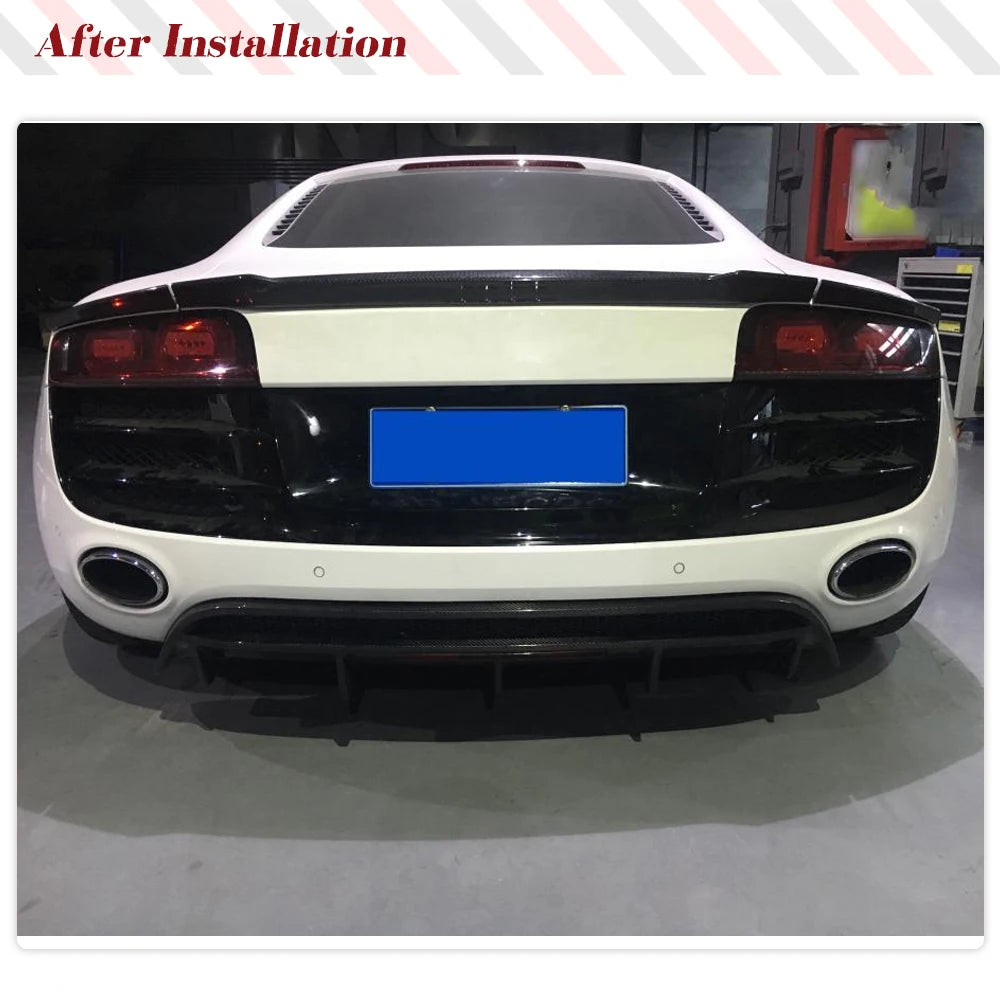 Carbon Fiber Rear Diffuser fits for Audi R8 V8 V10 2-Door 2008-2015 Lower Lip Spoiler Valance Protector Body Kits Factory Outlet