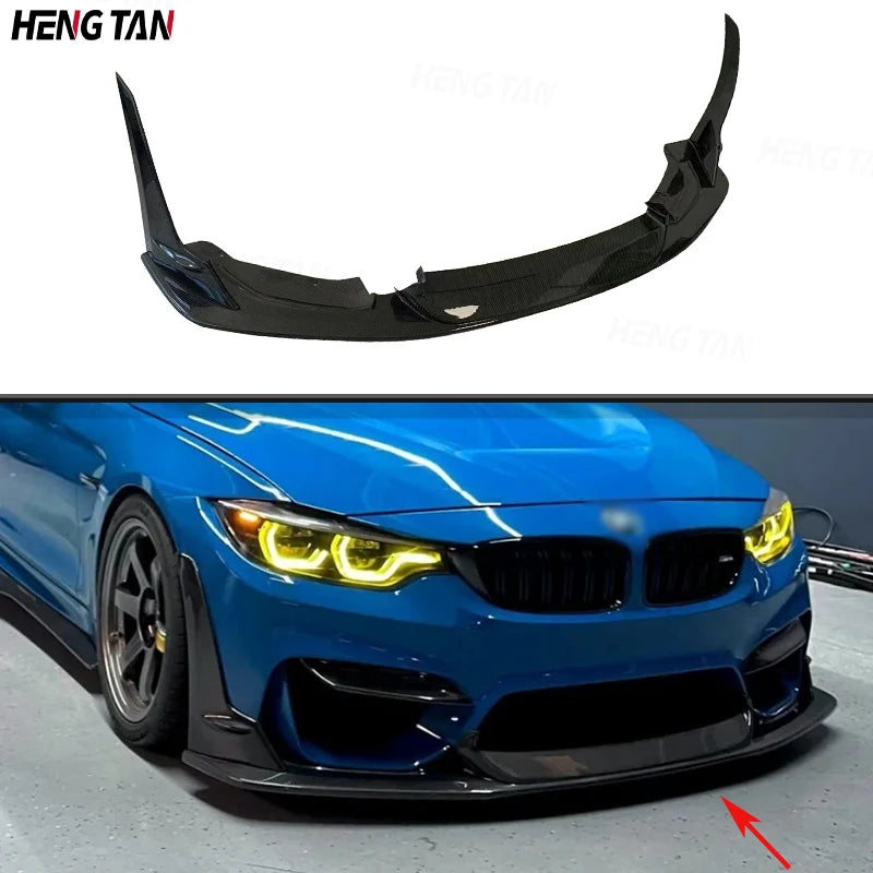 For BMW F80 M3 F82 F83 M4 2014+ Car Front Bumper Splitter Front Lip Chin Spoiler Diffuser Parts Carbon Fibre Upgrade Body kit