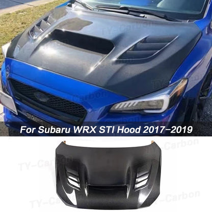 Real Carbon Fiber Front Engine Bonnet Hood Cover With Vents Fit For Imprezaa WRX STI 2017-2019 VS Style Car Accessories FRP