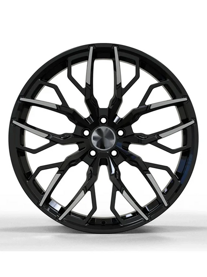 High Performance 17-20 Inch Forged Alloy Wheels Brushed Black  PCD Multi- Spoke Design for Cars New Condition