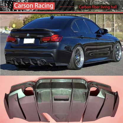 Rear Bumper Diffuser Lip For BMW F30 F31 3 Series 2012-2018 M-Sport  Real Carbon Fiber  Car Body Kit Spoiler Blade Splitter