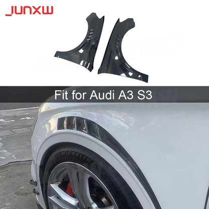 Carbon Fiber Front Bumper Car Side Fender Fin Splitters Spoiler Accessorise for Audi A3 S3 2014-2020 FRP Body Kits