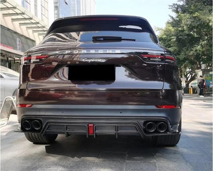 REAL CARBON FIBER Front Lip Rear Diffuser Body Side Skirt Kit Trunk Spoiler For Porsche Cayenne 2018 2019 2020 2021 2022 2023