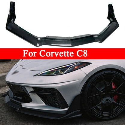 For Chevy corvette C8 Z06 2020-2023 Carbon Fiber Front lip Car Front Bumper Diverter Spoiler Diffuser chin body kit