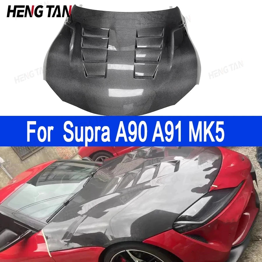 Toyota Supra A90 A91 MK5 2019 - 2023 Carbon Fiber Car Engine Hood Bonnet Front Bumper Engine Hood Cover Body kit