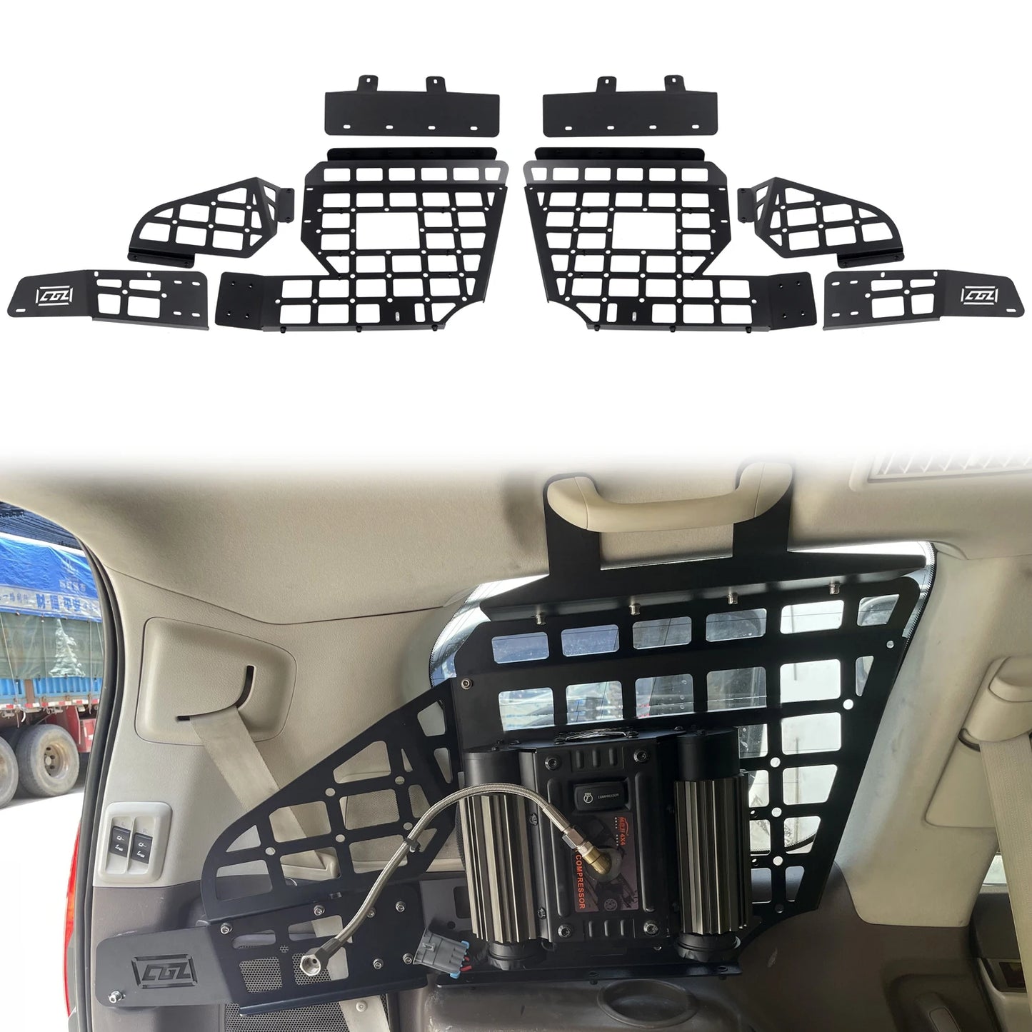 Trunk Side Window Molle Panel Storage Rack – Cargo Organizer for Toyota Land Cruiser Prado J150 & Lexus GX460 (2010-2022)