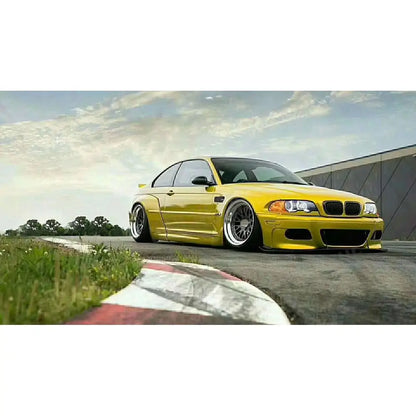 Car Wide Body Kits For BMW E46 FRP Fiber Glass Bodykit Cover Front Lip Rear Fender Trunk Spoiler Rocket Bunny Parts Car Styling