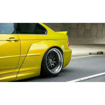 Car Wide Body Kits For BMW E46 FRP Fiber Glass Bodykit Cover Front Lip Rear Fender Trunk Spoiler Rocket Bunny Parts Car Styling