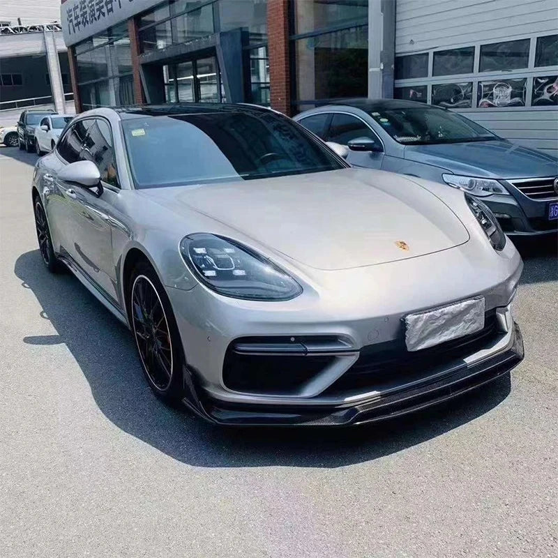 Porsche Panamera 971 971.1 971.2  2017+ Carbon Fiber Car Front Bumper Diverter Spoiler Diffuser Front lip chin  body kit