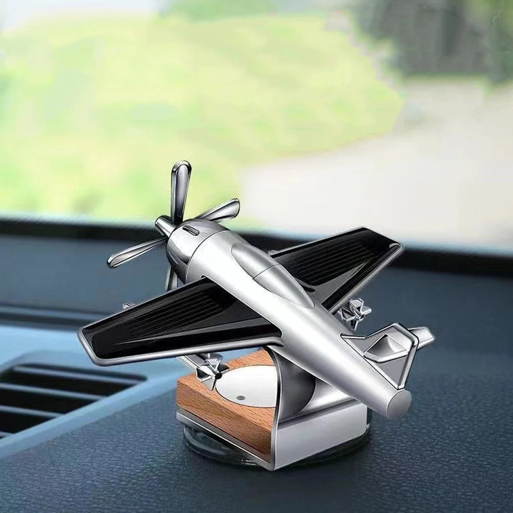 Car Perfume Solar Rotating Mini Aircraft – Air Freshener & Odor Eliminator Car Decorative Accessory