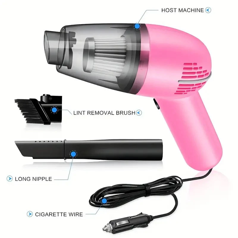 Car Vacuum Cleaner Portable Wet & Dry – Powerful Handheld Mini Vacuum with High Suction (12V, 120W) for Car Cleaning