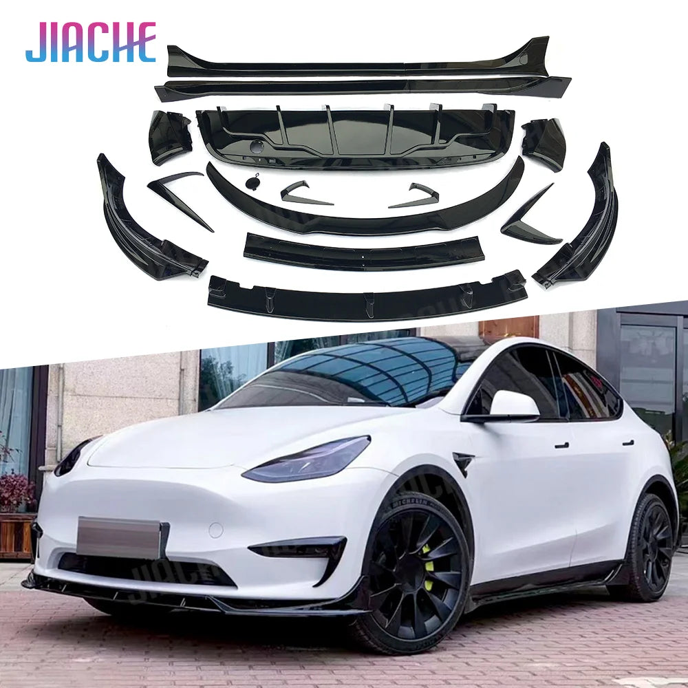 Carbon Fiber ABS Front Bumper Lip Rear Diffuser Side Skirts Rear Spoiler Body Kits for Tesla Model Y body kit Car Accessorise