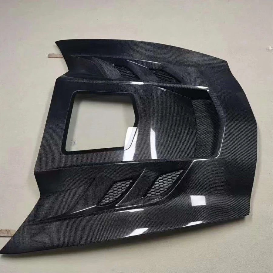 For Chevy corvette C7 Z06 Carbon Fiber Hood Engine Cover Hood Car Headliner Hood Cover 2014-2019 Upgrade body kit