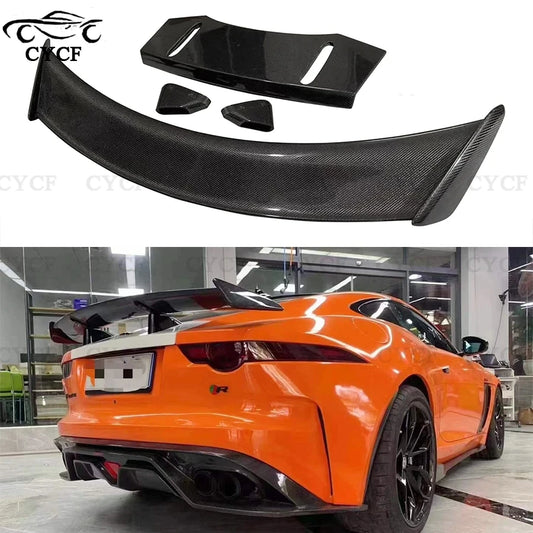 For Jaguar Ftype SVR Style Carbon Fiber Rear Spoiler Duckbill Car Wing Retrofit the rear wing Upgrade body kit