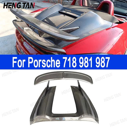 For porsche 718 987 981 Hump Style Carbon Fiber Spoiler Rear Wing Auto Racing Car Styling Tail Lip Wing Upgrade body kit