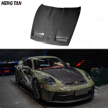 Carbon Fiber Car Front Bumper Engine Hood Bonnet Vent Cover Parts For Porsche Carrera 911 992 2019-2023 GT3 Style Body kit