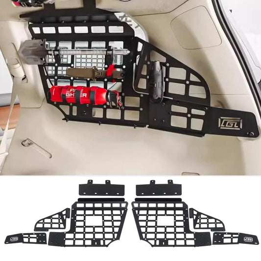 Trunk Side Window Molle Panel Storage Rack – Cargo Organizer for Toyota Land Cruiser Prado J150 & Lexus GX460 (2010-2022)