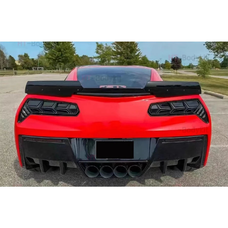 For Chevy corvette C7 Z06 2014-2019 Carbon fiber Diffuser rear bumper diffuser spoiler rear lip Shunt Car Accessories body kit