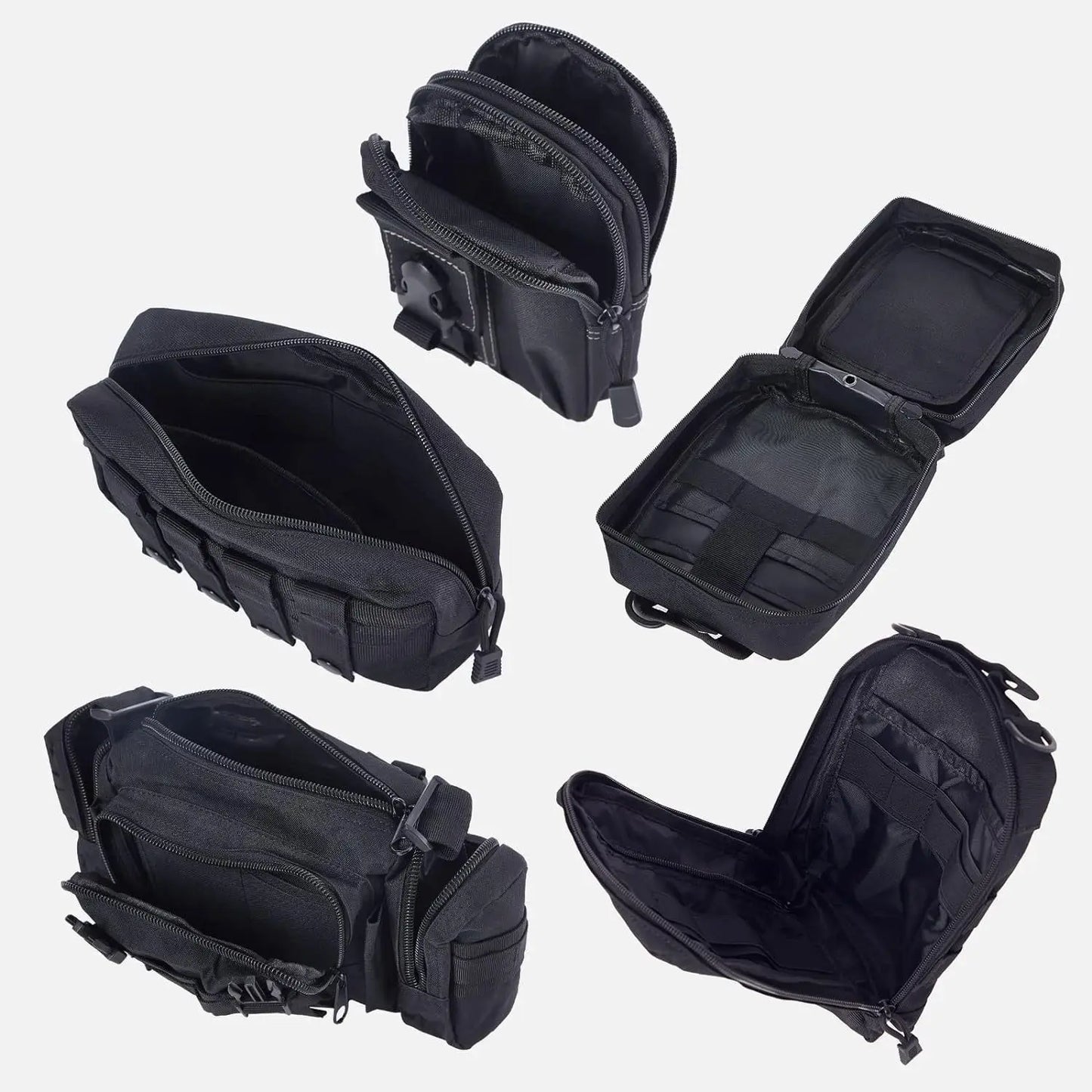 Tactical Seat Back Organizer – Universal Molle Panel with 5 Pouches for Vehicle Storage