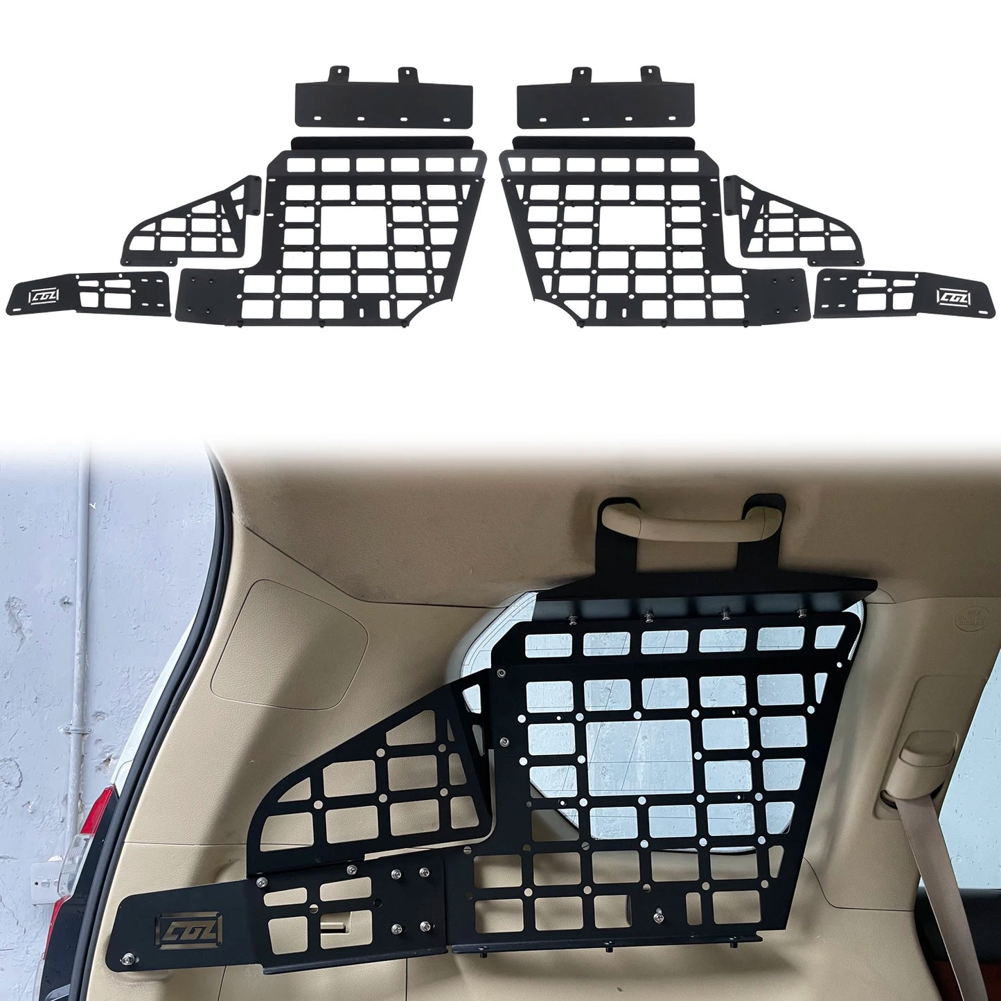 Trunk Side Window Molle Panel Storage Rack – Cargo Organizer for Toyota Land Cruiser Prado J150 & Lexus GX460 (2010-2022)