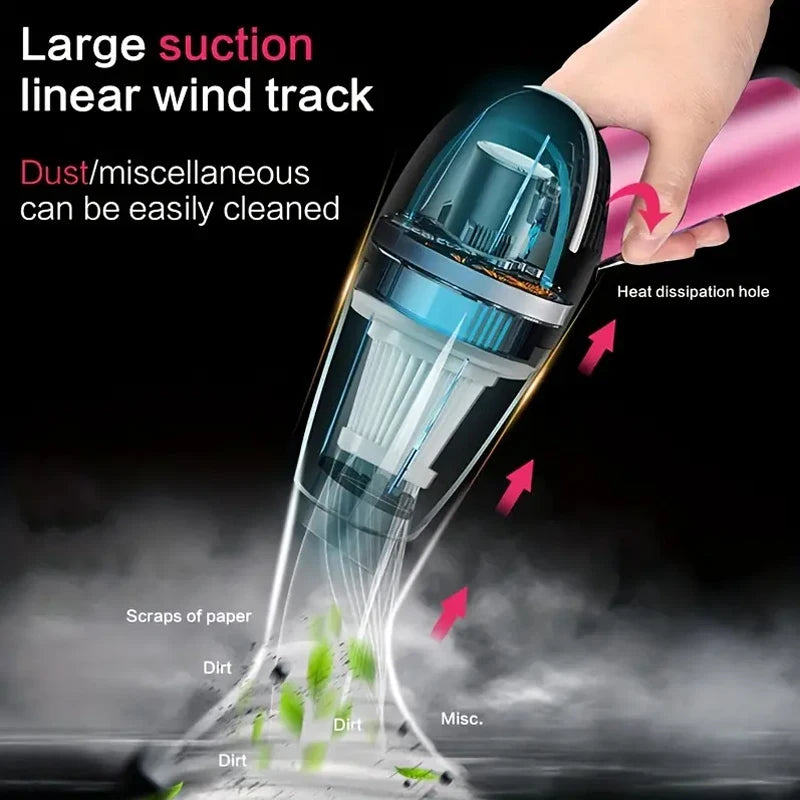 Car Vacuum Cleaner Portable Wet & Dry – Powerful Handheld Mini Vacuum with High Suction (12V, 120W) for Car Cleaning