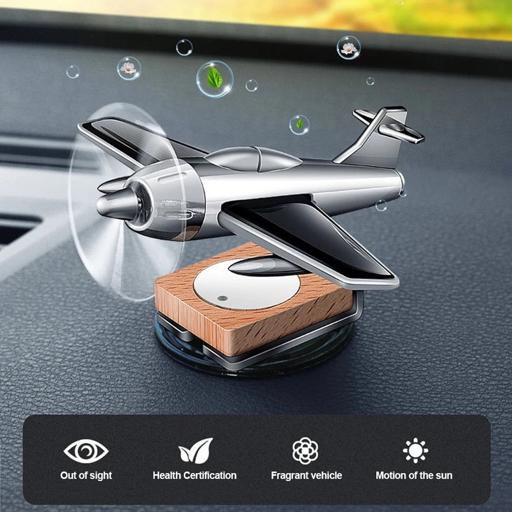 Car Perfume Solar Rotating Mini Aircraft – Air Freshener & Odor Eliminator Car Decorative Accessory