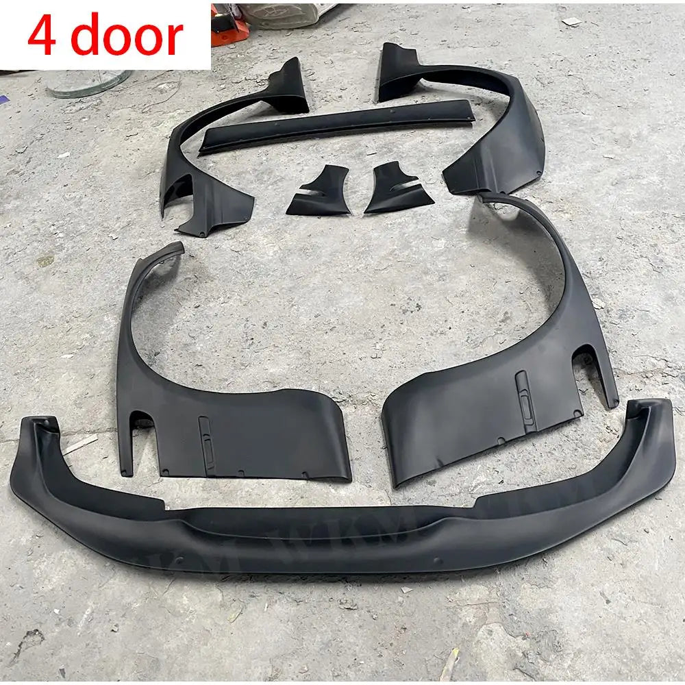 Car Wide Body Kit Door FRP Body kits Cover Front Lip Rear Fender Trunk Spoiler For BMW E46 Sedan