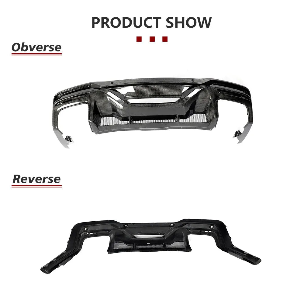 For Ford Mustang Dark Horse 2024 Rear Bumper Diffuser Lip Spoiler Carbon Fiber Exterior Trim Protection Body Kit Accessories