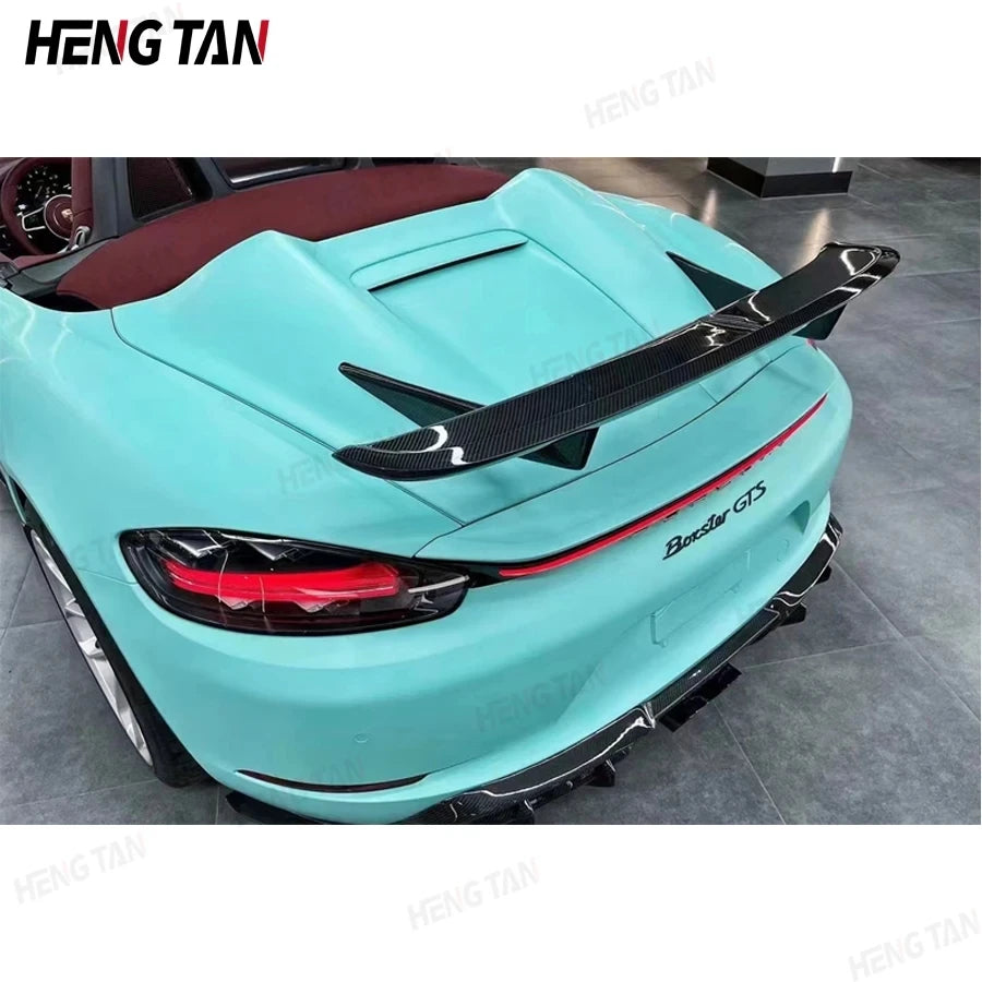 For porsche 718 987 981 Hump Style Carbon Fiber Spoiler Rear Wing Auto Racing Car Styling Tail Lip Wing Upgrade body kit