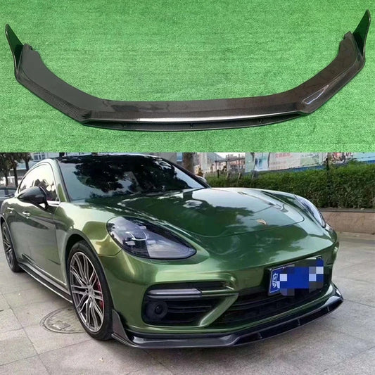 Porsche Panamera 971 971.1 971.2  2017+ Carbon Fiber Car Front Bumper Diverter Spoiler Diffuser Front lip chin  body kit