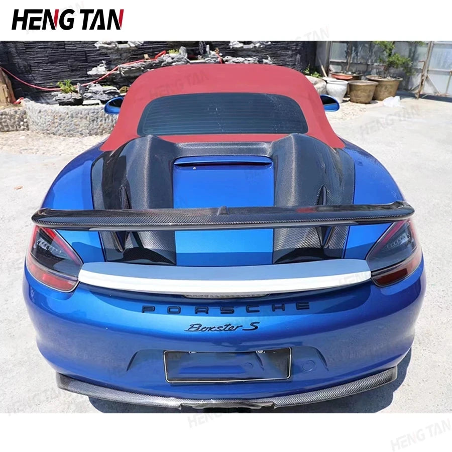 For porsche 718 987 981 Hump Style Carbon Fiber Spoiler Rear Wing Auto Racing Car Styling Tail Lip Wing Upgrade body kit