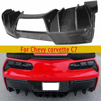 For Chevy corvette C7 Z06 2014-2019 Carbon fiber Diffuser rear bumper diffuser spoiler rear lip Shunt Car Accessories body kit